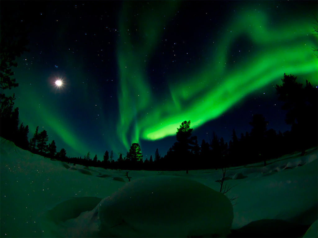 Yurt with Northern Lights