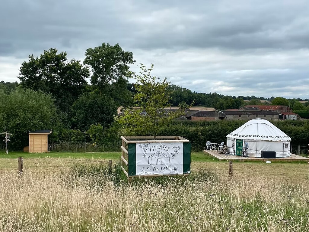 Yurt workshop space in a farm setting