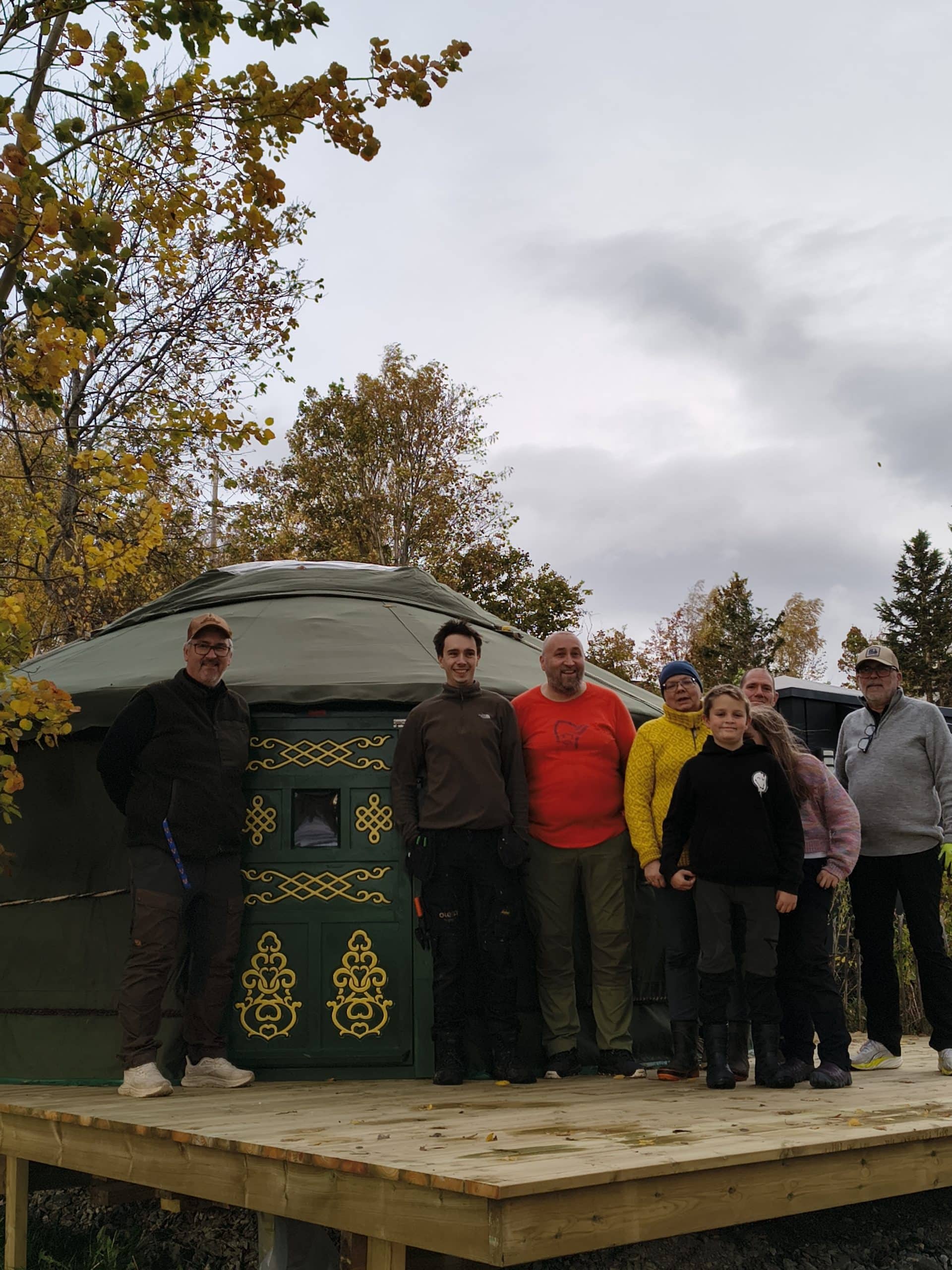 Family and friends who helped with the yurt pitching